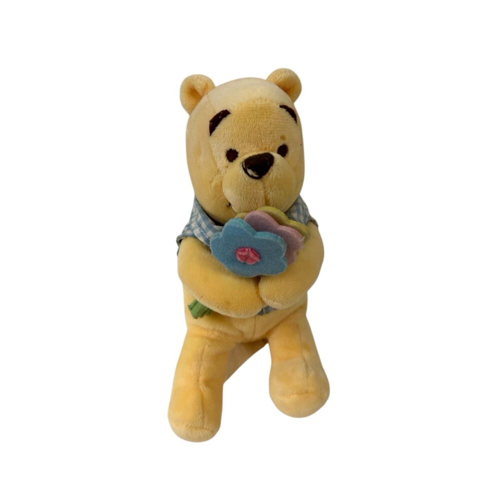 Disney Winnie‎ Pooh 8" plush with flowers beanie